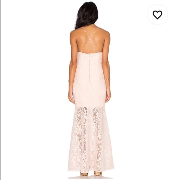 JARLO Revolve Formal Gown CADENCE PEACH Lace Sheer Maxi Dress Size SMALL/10 B37 - Picture 3 of 13